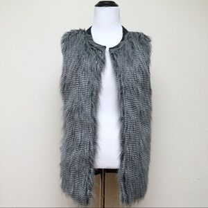Design History Faux Peppercorn Fur Vest Sweater Size Medium